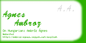 agnes ambroz business card