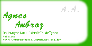 agnes ambroz business card